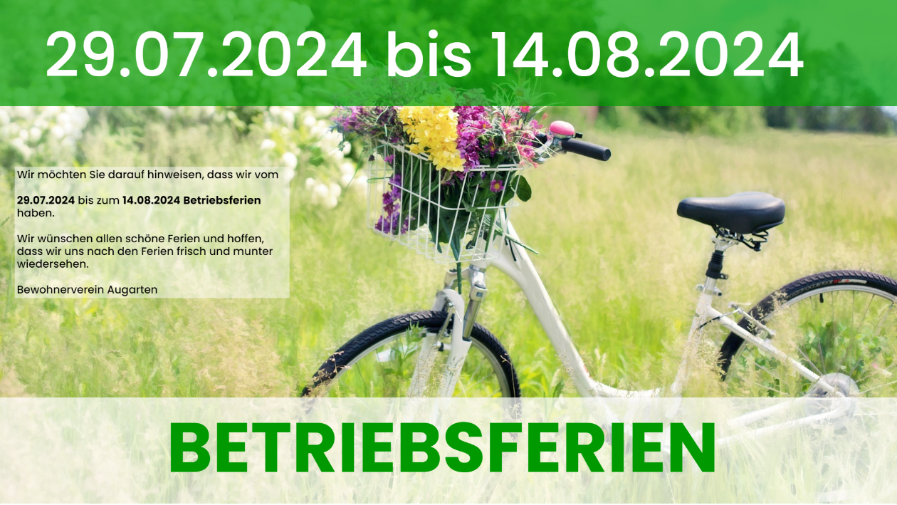 Von 08.07.2023 bis am 30.07.2023 bleibt Sekretariat geschlossen